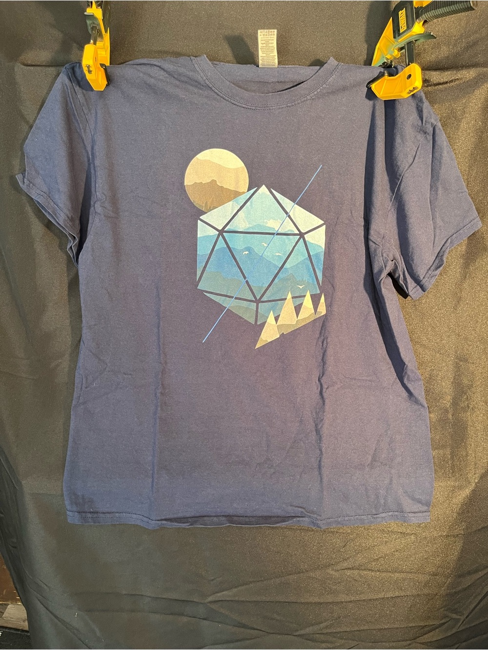 Gildan Navy D20 Mountain Graphic Tee